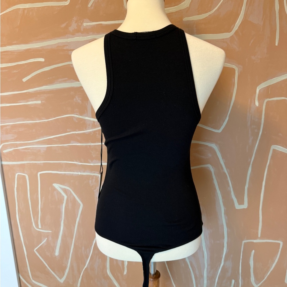 NWT Agolde Rainne Black High Neck Racerback Bodysuit - Picture 4 of 6
